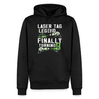 Finally 8 years old – Lasertag birthday - Men’s Premium Organic Hoodie - black - Front - Nico (187cm)