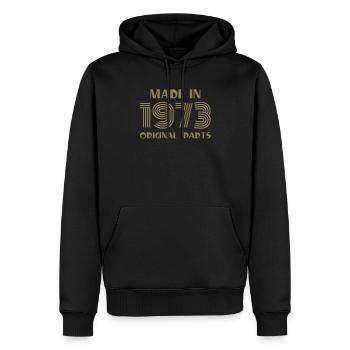 Made in 1973 All Original Parts - Männer Premium Bio Hoodie - Schwarz - Vorne - Nico (187cm)