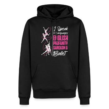 Ballet Danseuse Danse Ballerine - Sweat à capuche Premium bio Homme - noir - Devant - Nico (187cm)