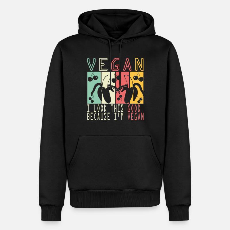 Végétalien - Sweat à capuche Premium bio Homme - noir