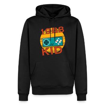 1988 Anniversaire Génial depuis Rétro - Sweat à capuche Premium bio Homme - noir - Devant - Nico (187cm)