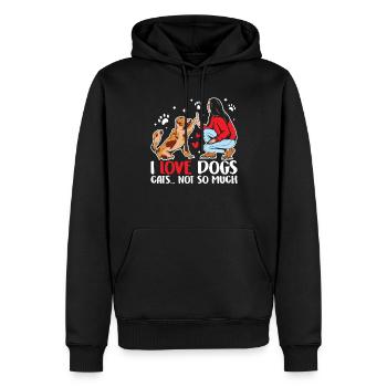 Ich Liebe Hunde Katzen Nicht So Sehr Hund Welpe - Männer Premium Bio Hoodie - Schwarz - Vorne - Nico (187cm)