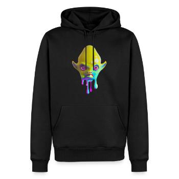 Farbenfroher Alien - Männer Premium Bio Hoodie - Schwarz - Vorne - Nico (187cm)