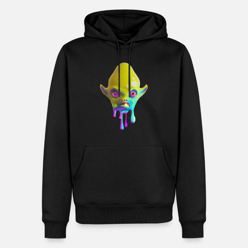 Farbenfroher Alien - Männer Premium Bio Hoodie - Schwarz