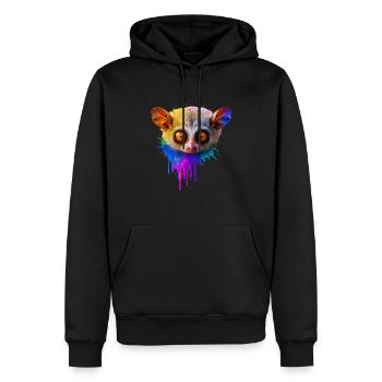 Tarsier Design - Männer Premium Bio Hoodie - Schwarz - Vorne - Nico (187cm)