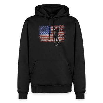 Golf Retro USA Flagge Golfspieler 4th of July Golf - Männer Premium Bio Hoodie - Schwarz - Vorne - Nico (187cm)