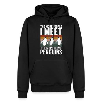 Pinguin Liebhaber Pinguin Geschenke - Männer Premium Bio Hoodie - Schwarz - Vorne - Nico (187cm)
