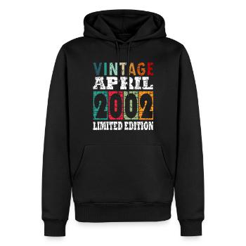 April 2002 Geburtstag April 2002 Geschenk - Männer Premium Bio Hoodie - Schwarz - Vorne - Nico (187cm)