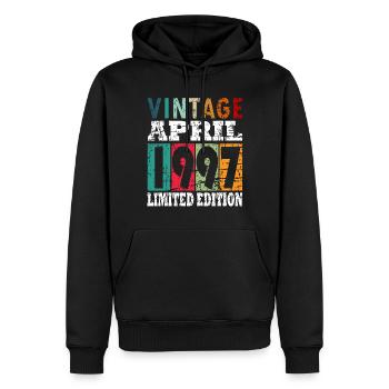 Meilleur mois de naissance avril 1997 - Sweat à capuche Premium bio Homme - noir - Devant - Nico (187cm)