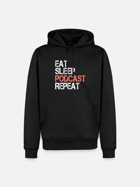 Food Sleep Podcast - Men’s Premium Organic Hoodie - black