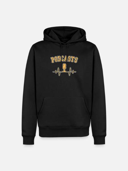 Podcast Herzschlag - Männer Premium Bio Hoodie - Schwarz