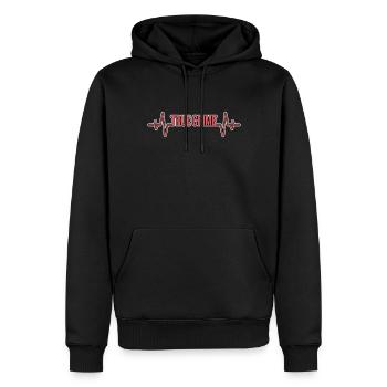 Podcast True Crime Heartbeat - Sweat à capuche Premium bio Homme - noir - Devant - Nico (187cm)