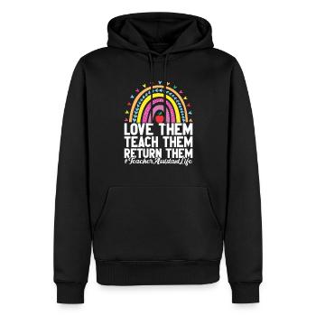 Enseignant -Assistant Directeur d’enseignement - Sweat à capuche Premium bio Homme - noir - Devant - Nico (187cm)