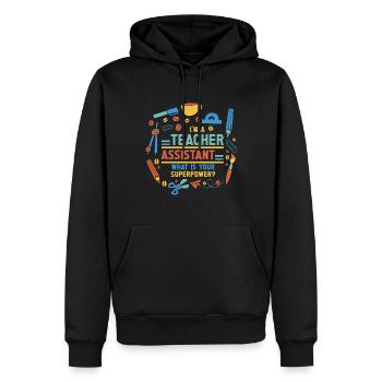 Enseignant -Assistant Directeur d’enseignement - Sweat à capuche Premium bio Homme - noir - Devant - Nico (187cm)