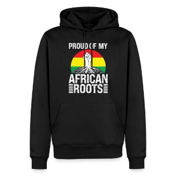 Black History Month Proud Of My African Roots Afro - Men’s Premium Organic Hoodie - black - Front - Nico (187cm)