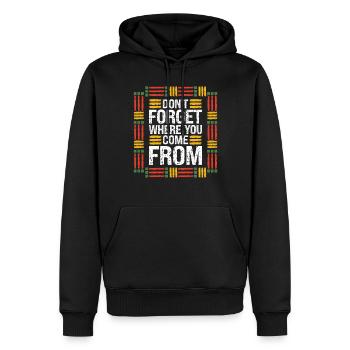 Black History Month Don't Forget Where Come From - Men’s Premium Organic Hoodie - black - Front - Nico (187cm)