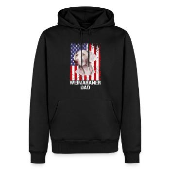 weimaraner dad american flag, weimaraner dog - Männer Premium Bio Hoodie - Schwarz - Vorne - Nico (187cm)