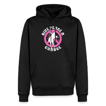 Hippie Peace Sign Peace Flowers Flower Child - Sweat à capuche Premium bio Homme - noir - Devant - Nico (187cm)