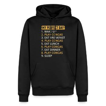 Ma journée parfaite Musicien de Conga Joueur de Conga - Sweat à capuche Premium bio Homme - noir - Devant - Nico (187cm)