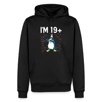 Penguin Lover Penguin Cadeaux - Sweat à capuche Premium bio Homme - noir - Devant - Nico (187cm)