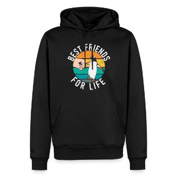 Penguin Lover Penguin Cadeaux - Sweat à capuche Premium bio Homme - noir - Devant - Nico (187cm)
