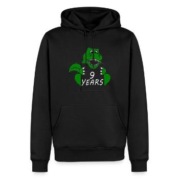 9 ans Dino - Sweat à capuche Premium bio Homme - noir - Devant - Nico (187cm)