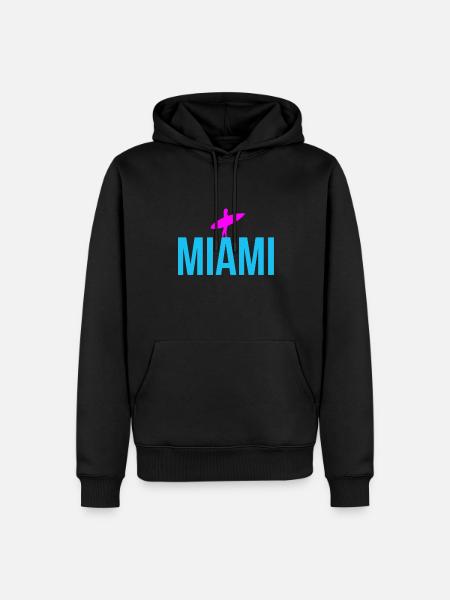 Miami USA - Männer Premium Bio Hoodie - Schwarz