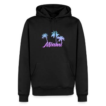 Miami Beach - Sweat à capuche Premium bio Homme - noir - Devant - Nico (187cm)