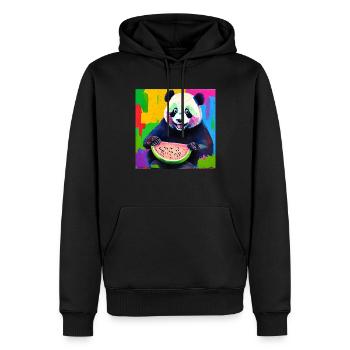 Design eines digitalen Ölgemälde-Stils mit einem P - Männer Premium Bio Hoodie - Schwarz - Vorne - Nico (187cm)