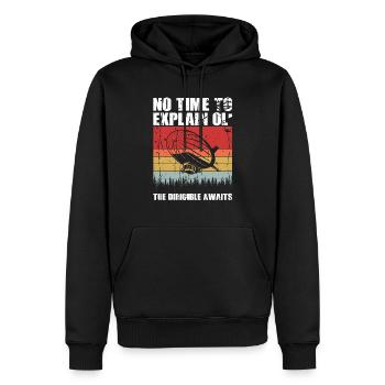 Zeppelin Flugzeugluftschiff Leitbarer Luftfahrt - Männer Premium Bio Hoodie - Schwarz - Vorne - Nico (187cm)