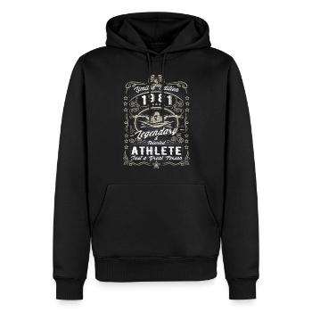 Vintage 1981 Swimmer Birthday Gift Hobby - Sweat à capuche Premium bio Homme - noir - Devant - Nico (187cm)
