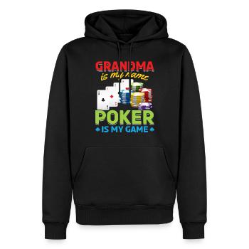 Poker Grandma Is My Name Poker Is My Game - Männer Premium Bio Hoodie - Schwarz - Vorne - Nico (187cm)