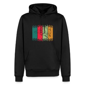 Grand brochet pêcheur ange Dictons de pêche cadeau - Sweat à capuche Premium bio Homme - noir - Devant - Nico (187cm)