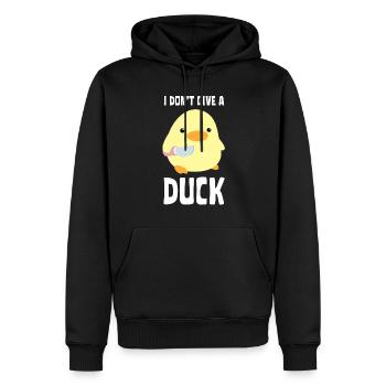 I Don't Give A Duck - Funny Duck with knife Meme - Men’s Premium Organic Hoodie - black - Front - Nico (187cm)