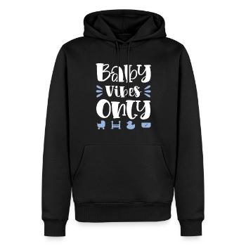 Baby Vibes uniquement - Sweat à capuche Premium bio Homme - noir - Devant - Nico (187cm)