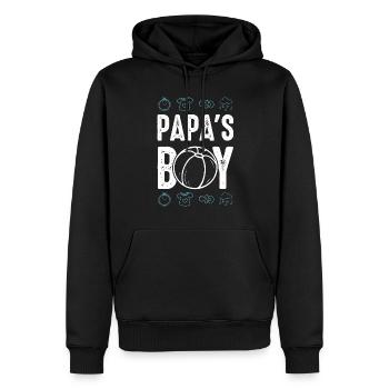 baby papas junge - Männer Premium Bio Hoodie - Schwarz - Vorne - Nico (187cm)