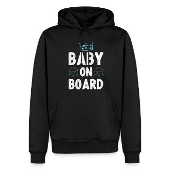 baby on board - Männer Premium Bio Hoodie - Schwarz - Vorne - Nico (187cm)