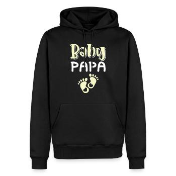 baby papa - Männer Premium Bio Hoodie - Schwarz - Vorne - Nico (187cm)