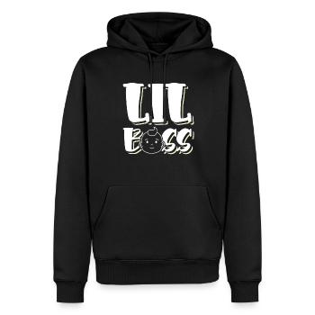 Bébé petit patron - Sweat à capuche Premium bio Homme - noir - Devant - Nico (187cm)