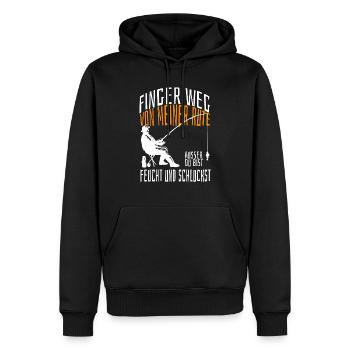 Finger weg von meiner Rute außer du bist feucht. - Männer Premium Bio Hoodie - Schwarz - Vorne - Nico (187cm)