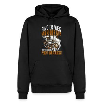 Finger weg von meiner Rute außer du bist feucht. - Männer Premium Bio Hoodie - Schwarz - Vorne - Nico (187cm)