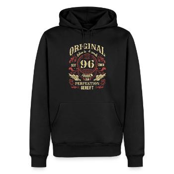 Original Lebende Legende Seit Über 96 Jahren - Männer Premium Bio Hoodie - Schwarz - Vorne - Nico (187cm)