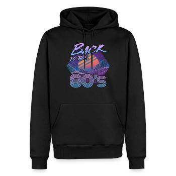 Back To The 80s Retro Karneval 80er Mottoparty - Männer Premium Bio Hoodie - Schwarz - Vorne - Nico (187cm)