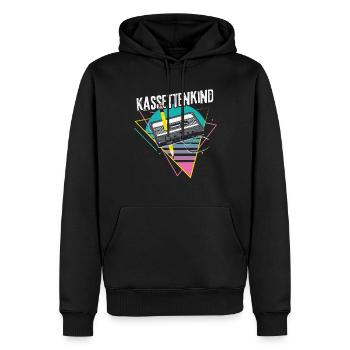 Kassettenkind 80er Jahre Musik Kassette Mixtape - Männer Premium Bio Hoodie - Schwarz - Vorne - Nico (187cm)