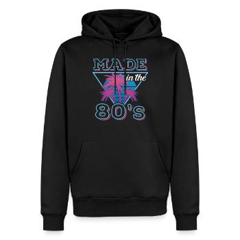 Made In The 80s Retro Karneval 80er Mottoparty - Männer Premium Bio Hoodie - Schwarz - Vorne - Nico (187cm)