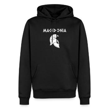 Drapeau de la Macédoine, Macédoine - Sweat à capuche Premium bio Homme - noir - Devant - Nico (187cm)