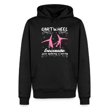 Roue de chariot acrobatique de gymnastique cool - Sweat à capuche Premium bio Homme - noir - Devant - Nico (187cm)