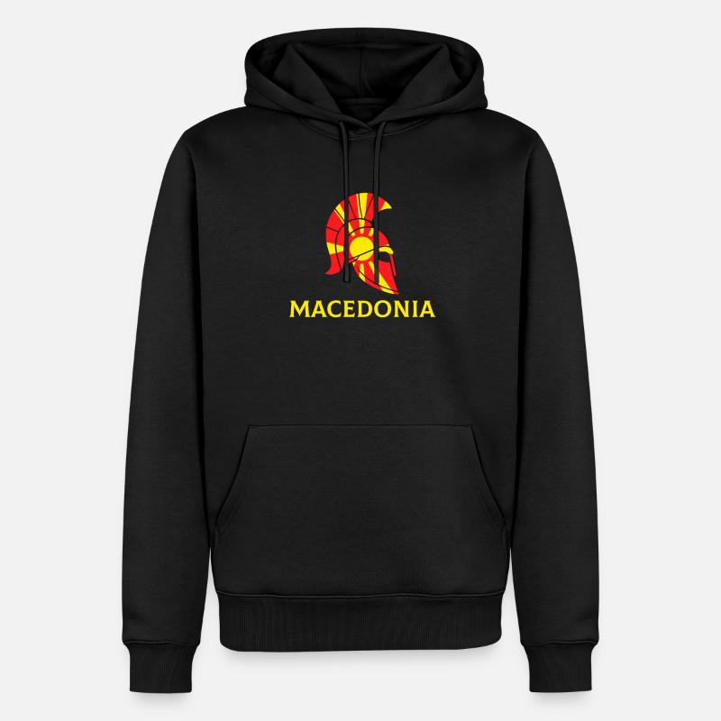 Drapeau de la Macédoine, Macédoine - Sweat à capuche Premium bio Homme - noir