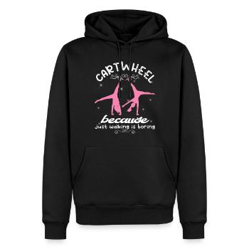 Roue de chariot acrobatique de gymnastique cool - Sweat à capuche Premium bio Homme - noir - Devant - Nico (187cm)