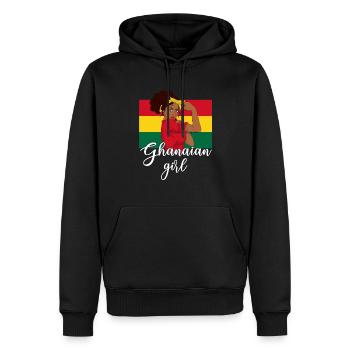 Fille ghanéenne, Ghana - Sweat à capuche Premium bio Homme - noir - Devant - Nico (187cm)